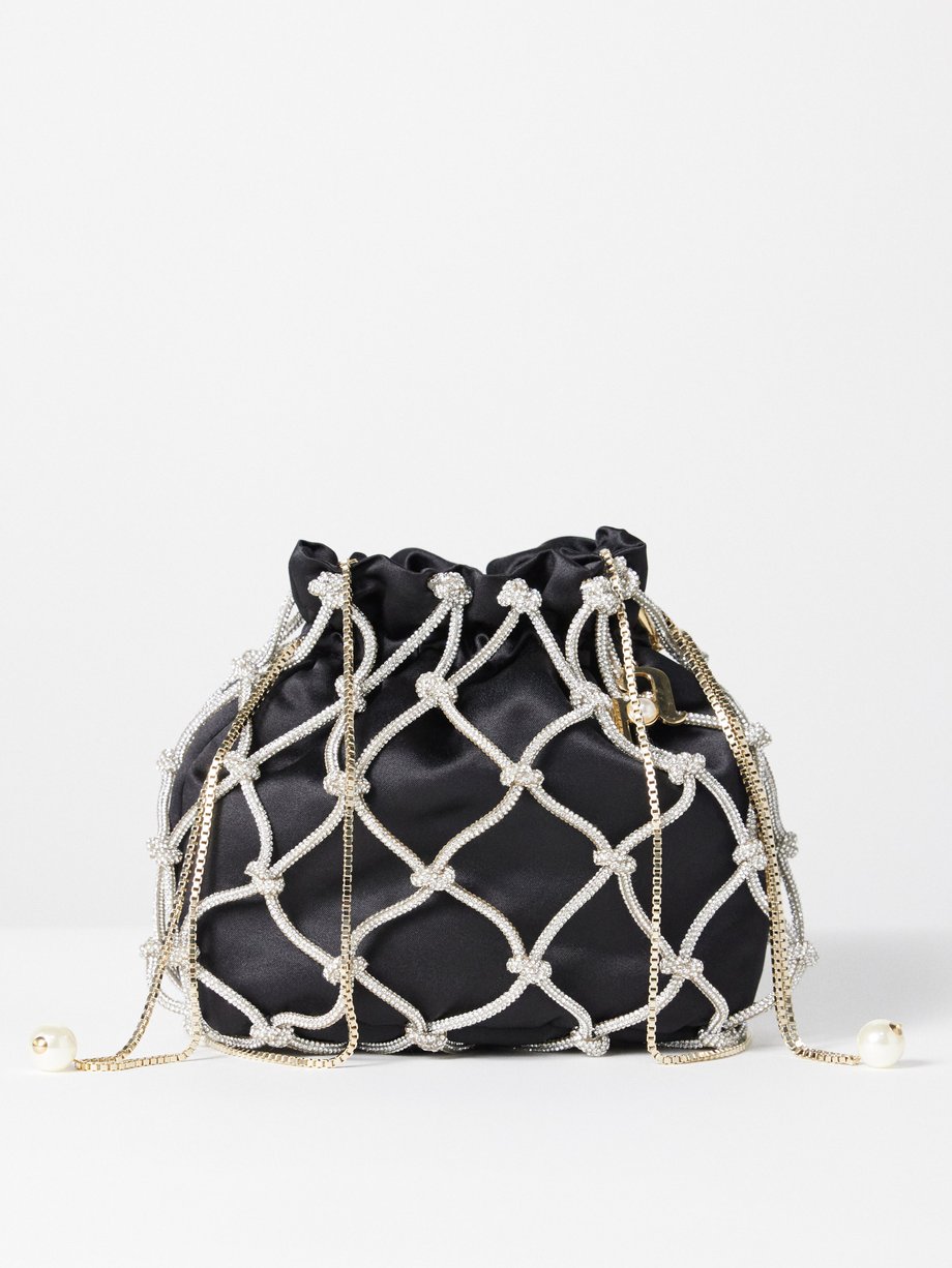 Rosantica (Rosantica ) Selene Capri mesh crystal handbag