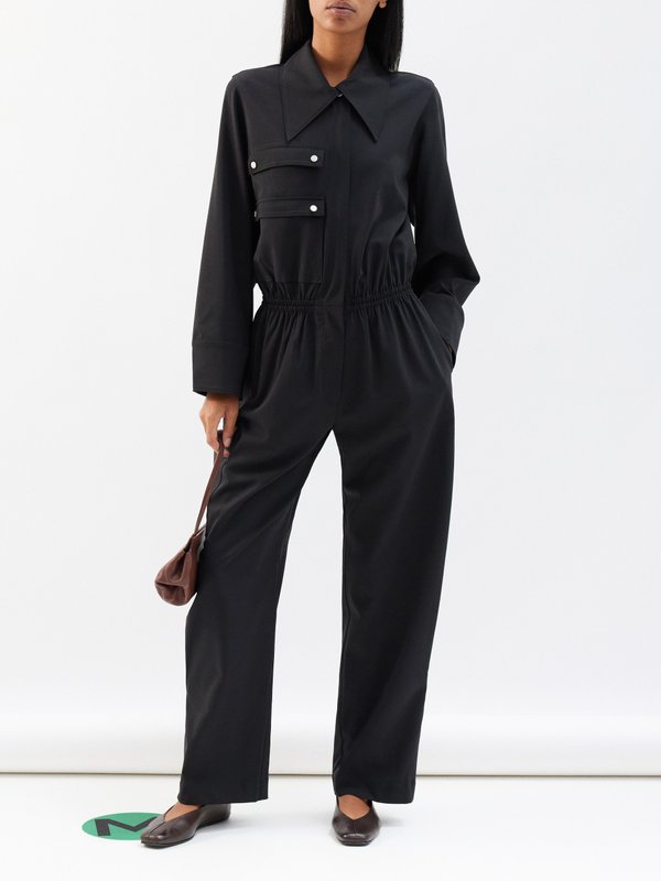 CO Point collar wool-blend jumpsuit