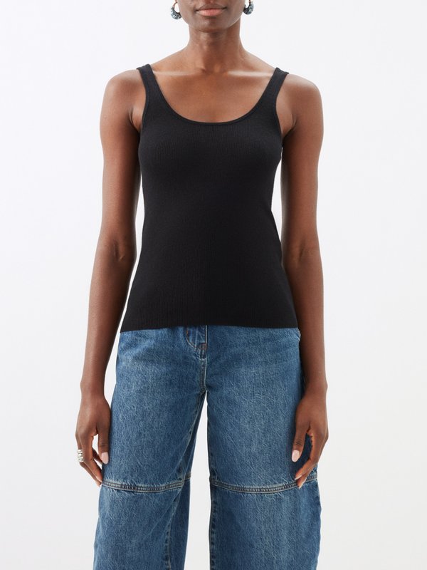 CO Scoop-neck cashmere tank top