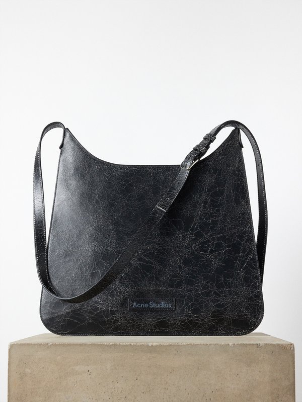 Acne Studios Platt cracked-leather shoulder bag