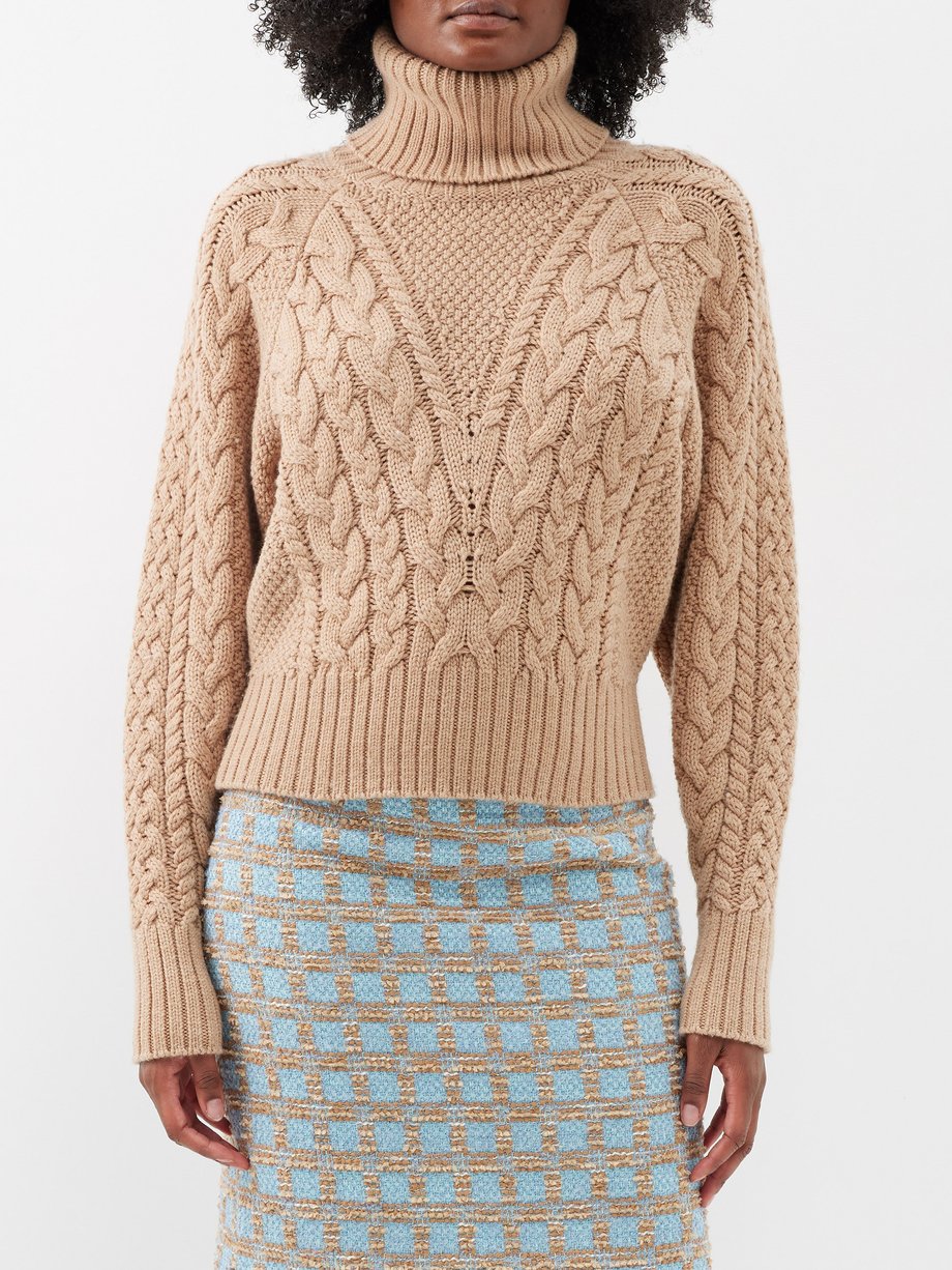 Emilia Wickstead Otis roll-neck cable-knit wool sweater
