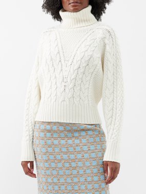 Emilia Wickstead Otis roll-neck cable-knit wool sweater