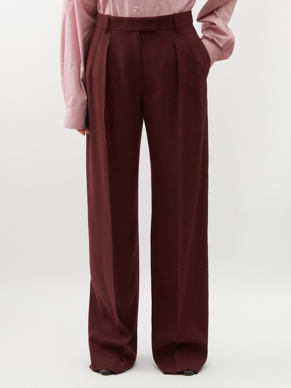 The Row Antone pleated wide-leg trousers