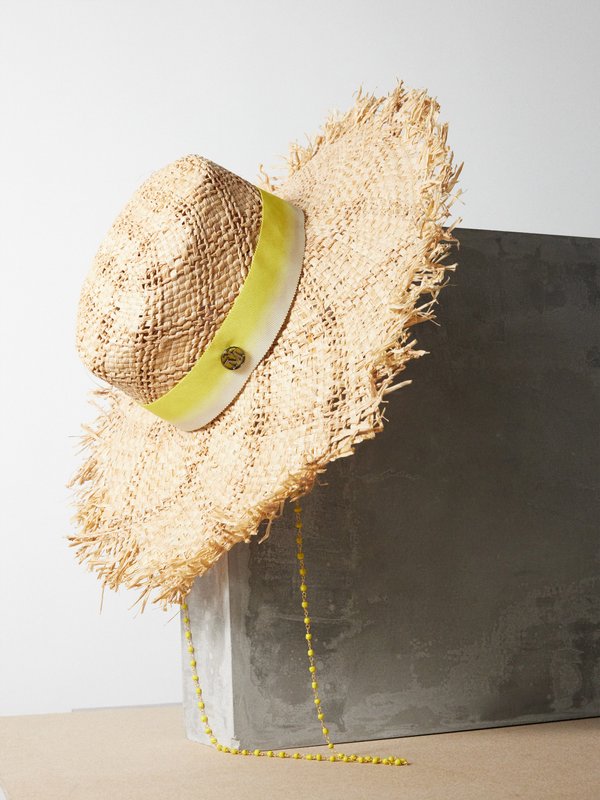 Maison Michel Kendall ombré-ribbon raffia hat