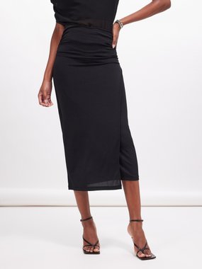 Wolford Draped crepe-jersey wrap skirt