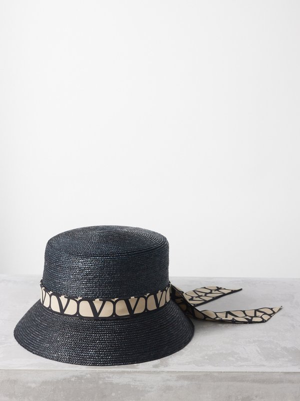 Valentino Garavani Toile Iconographe straw bucket hat