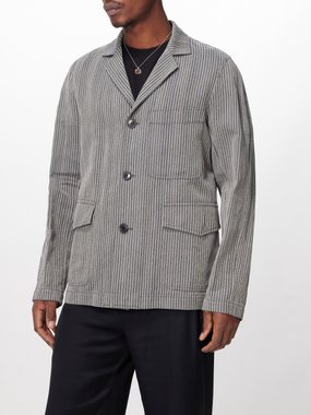 Dries Van Noten Striped cotton-blend blazer