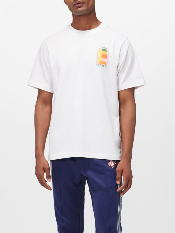 Casablanca Logo-print organic cotton-jersey T-shirt