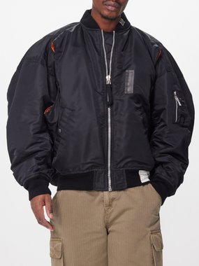 Mihara Yasuhiro Double-armhole nylon bomber jacket