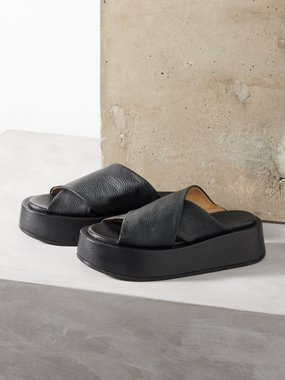 Marsèll Piattaforma 55 grained-leather flatform sandals