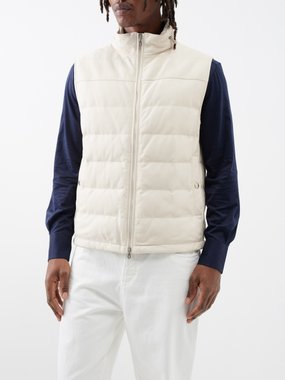 Brunello Cucinelli Zip-up padded leather gilet