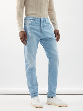 Brunello Cucinelli Distressed straight-leg jeans