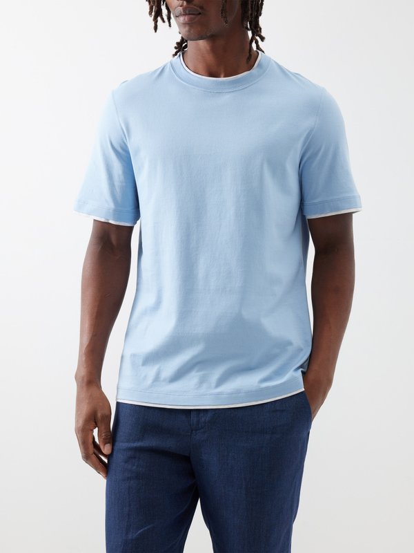 Brunello Cucinelli Layered-effect cotton-jersey T-shirt