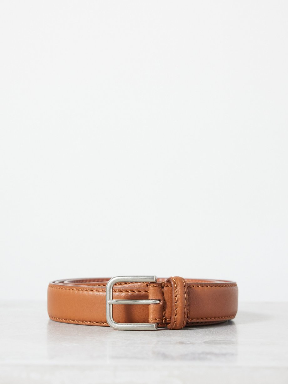 Dries Van Noten Square-buckle leather belt