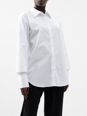 BITE Studios Crinkled-sleeve organic-cotton shirt