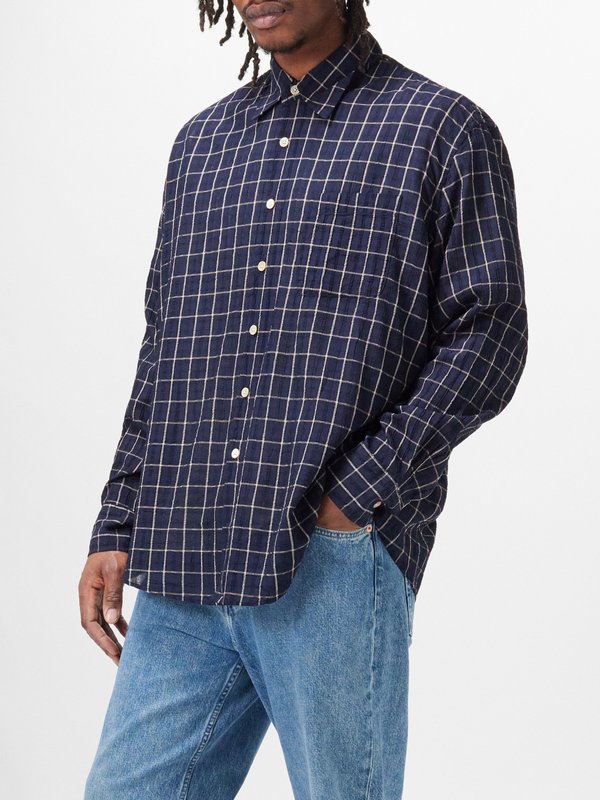 OUR LEGACY (Our Legacy) Above checked cotton-blend shirt