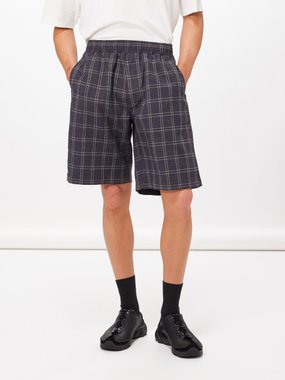 OUR LEGACY Our Legacy Drape checked canvas shorts