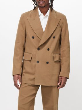 OUR LEGACY Our Legacy Sharp double-breasted cotton-sateen suit jacket
