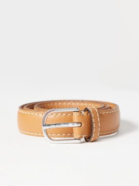 Toteme Contrast-stitch grained-leather belt