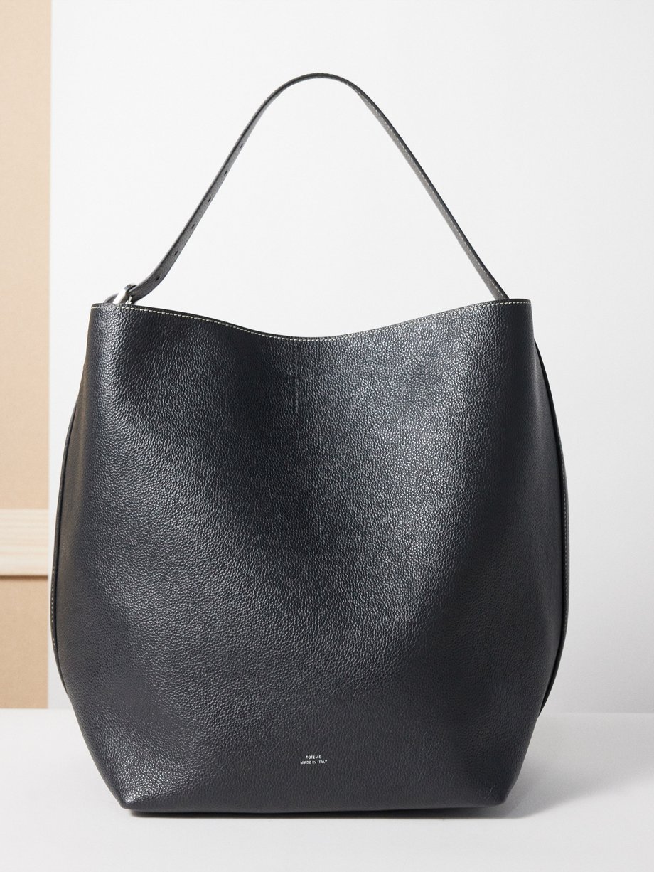 Toteme Belted grained-leather tote bag