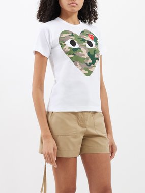 COMME DES GARÇONS PLAY Comme des Garçons Play Camouflage heart-logo cotton-jersey T-shirt