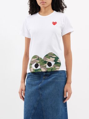 COMME DES GARÇONS PLAY Comme des Garçons Play Heart-motif cotton-jersey t-shirt