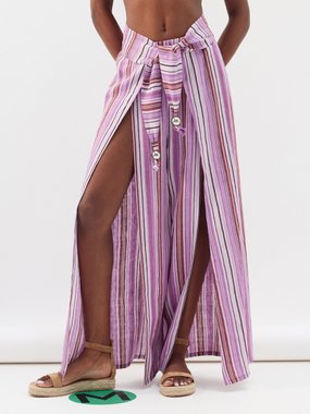 Lisa Marie Fernandez Farrah slit-front linen-blend trousers