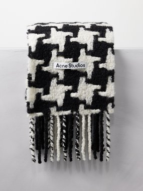 Acne Studios Vadik houndstooth alpaca-blend scarf