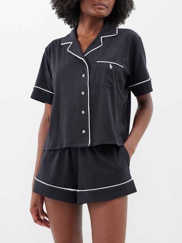 Polo Ralph Lauren Embroidered-logo cotton-blend pyjamas