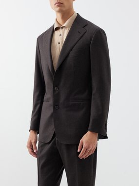 Saman Amel Single-breasted wool-blend suit jacket