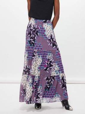 ba&sh Brooke paisley-print crinkled-crepe maxi skirt