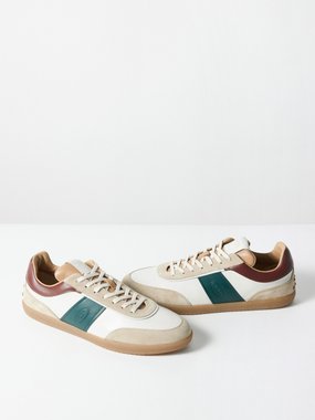 Tod's Pebbled suede and leather trainers