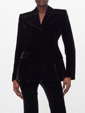Nina Ricci Oversized-lapel velvet suit jacket