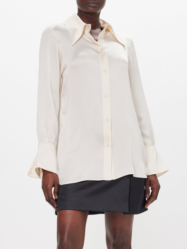 Nina Ricci Oversized-collar satin blouse