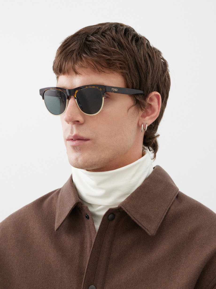Fendi Eyewear (Fendi) Travel round tortoiseshell-acetate sunglasses