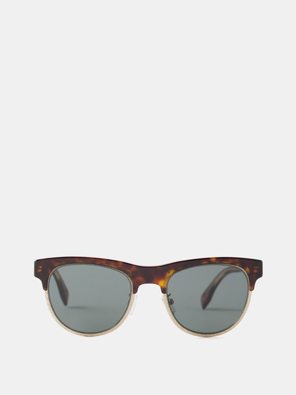 Fendi Eyewear (Fendi) Travel round tortoiseshell-acetate sunglasses