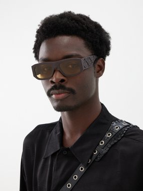Fendi Eyewear Fendi Shadow rectangular acetate sunglasses