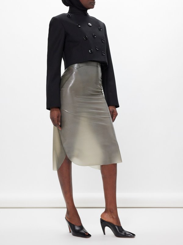 ALAÏA Panelled latex pencil skirt