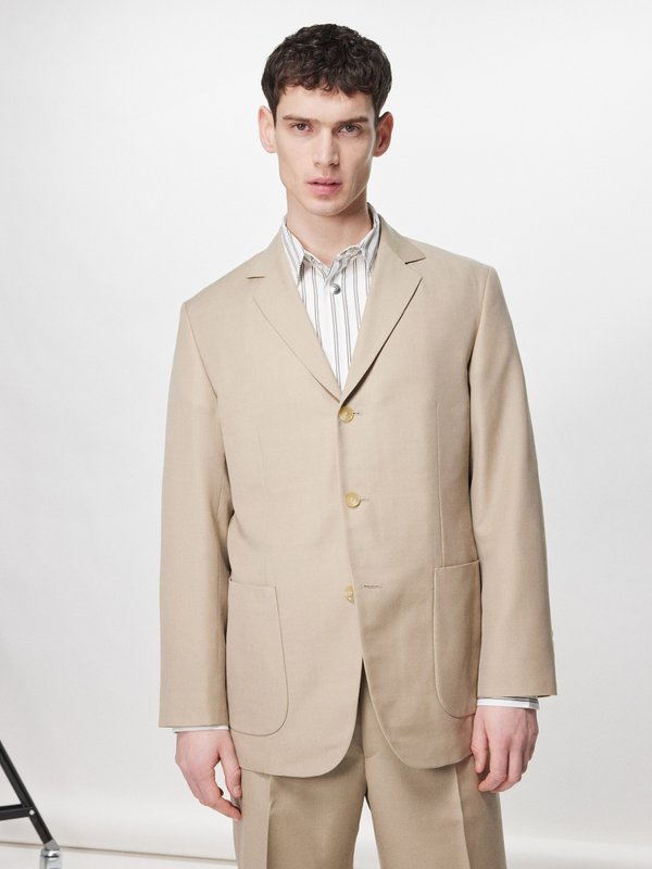 Auralee Wool-blend barathea suit jacket