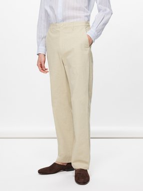 Auralee Washed cotton-canvas straight-leg trousers