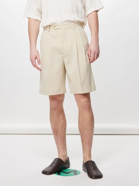 Auralee Pleated wool-gabardine shorts