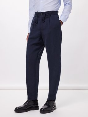 BOSS Perin drawstring-waist lyocell-blend suit trousers