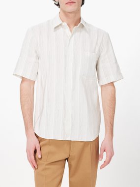 ZEGNA Striped linen-blend shirt