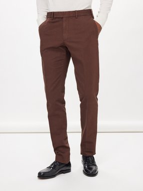 ZEGNA Cotton-blend straight-leg trousers