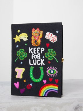 Olympia Le-Tan Good Luck embroidered book clutch bag