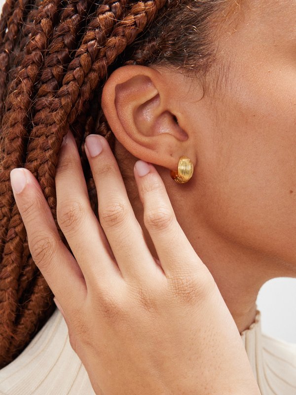 Sophie Buhai Reversible 18kt gold-vermeil hoop earrings