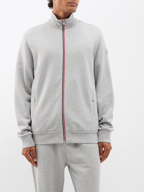 Moncler High-neck cotton-jersey track jacket
