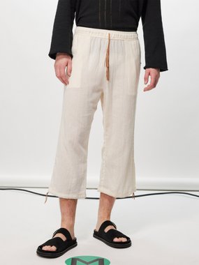 Caravana CARAVANA Wolpoch cotton-gauze cropped trousers