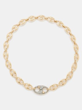 Lucy Delius Persephone diamond, rhodium & 14kt gold necklace