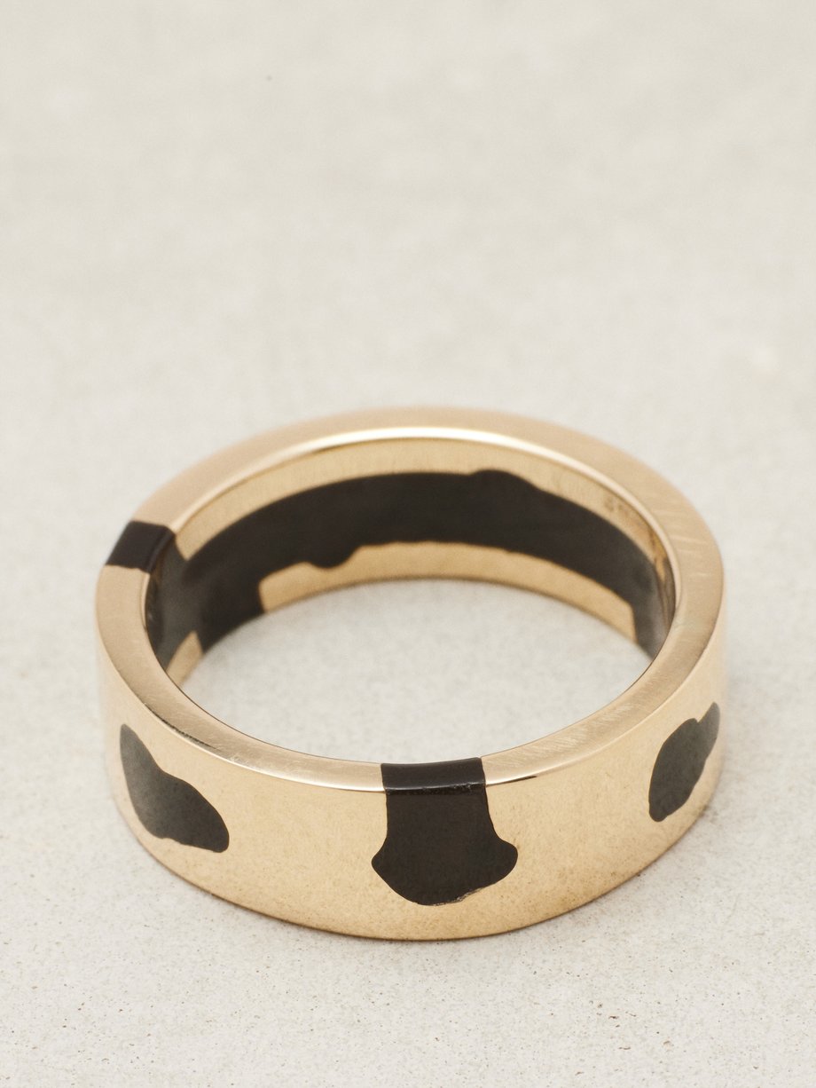 Ellie Mercer Resin & 9kt gold band ring